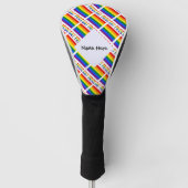 Gay Pride- und Regenbogenflagge mit Ihrem Namen Golf Headcover (Vorderseite)