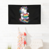 Gay Pride Unicorn Herzenragenbogen Flag Lgbt Banner (Insitu)