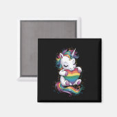 Gay Pride Unicorn Herzenragenbogen Flag Lgbt Magnet (Vorderseite/Rückseite)