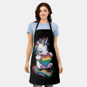 Gay Pride Unicorn Herzenragenbogen Flag Lgbt Schürze (Getragen)