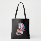Gay Pride Unicorn Herzenragenbogen Flag LGBT Tasche (Vorderseite)