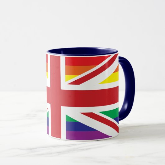 Gay Pride UNION JACK Tasse (VorderseiteRechts)