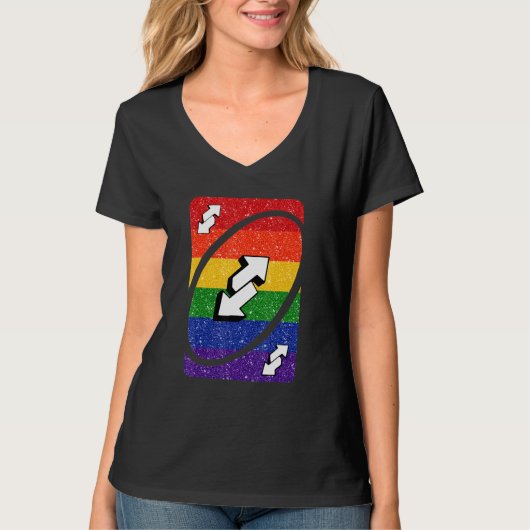 Gay Pride Uno-Karte T-Shirt (Vorderseite)