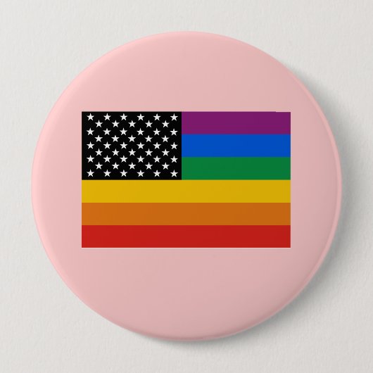 Gay Pride-US Flagge Button (Vorderseite)
