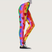 Gay Pride Valentine Hearts & Rainbow Stripes Leggings (Rechts)