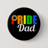 Gay Pride Vater LGBTQ Vatertag Button (Vorderseite)