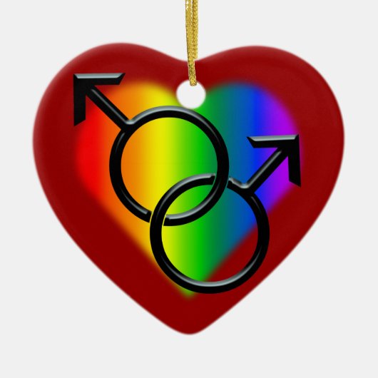 Gay Pride-Verzierungs-personalisierte Keramik Ornament (Vorne)