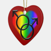 Gay Pride-Verzierungs-personalisierte Keramik Ornament (Links)