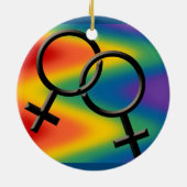 Gay Pride-Verzierungs-personalisierte Keramik Ornament (Hinten)