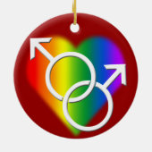 Gay Pride-Verzierungs-personalisierte Keramik Ornament (Hinten)