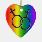 Gay Pride-Verzierungs-personalisierte lesbische Keramik Ornament (Rechts)