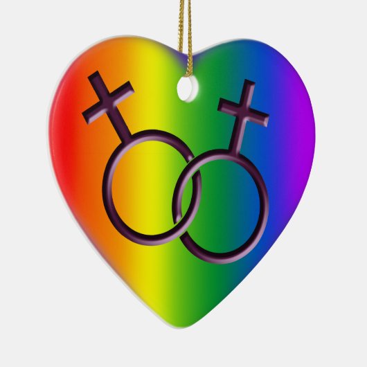 Gay Pride-Verzierungs-personalisierte lesbische Keramik Ornament (Rechts)