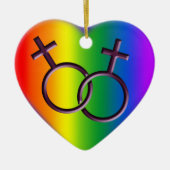 Gay Pride-Verzierungs-personalisierte lesbische Keramik Ornament (Vorne)