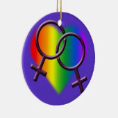 Gay Pride-Verzierungs-personalisierte lesbische Keramikornament (Rechts)