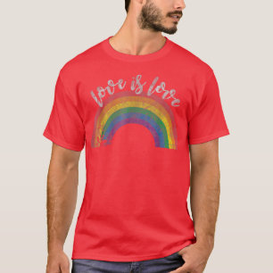 Gay Pride Vintag Rainbow LGBT Liebe ist Liebe T-Sh T-Shirt