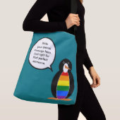 Gay Pride Vortrag von Penguin Personalisiert Tragetaschen Mit Langen Trägern (Von Nahem)
