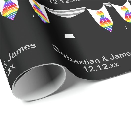 Gay Pride wächst in Krawatte Hochzeit Geschenkpapier (Rolleneckpunkt)