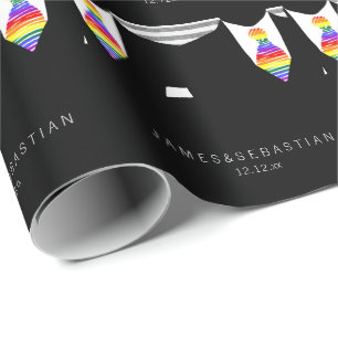 Gay Pride wächst in Krawatte Hochzeit Geschenkpapier