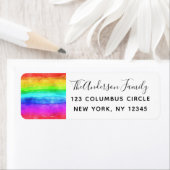 Gay Pride Watercolor Rainbow Rücksendeadresse (Insitu)