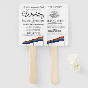 Gay Pride Wedding Fans mit Programm Fächer