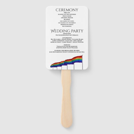 Gay Pride Wedding Fans mit Programm Fächer (Rückseite)