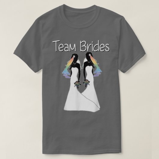 Gay Pride Wedding Lesbian Rainbow Bride Bachelore T-Shirt (Design vorne)