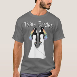 Gay Pride Wedding Lesbian Rainbow Bride Bachelore T-Shirt