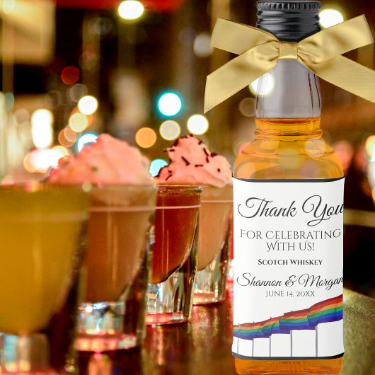 Gay Pride Wedding Mini Liquor Flasche Etikett