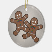 Gay Pride Weihnachten Gingerbrot Männer Couple Keramikornament (Links)