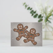 Gay Pride Weihnachten Gingerbrot Männer Couple Postkarte (Stehend Vorderseite)