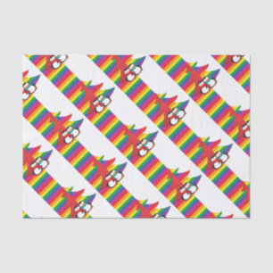 Gay Pride Weihnachtsbaum mit Pinguin Couple Seidenpapier