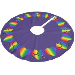 Gay Pride Weihnachtsbaum Rock Regenbogen Liebe Dec Polyester Weihnachtsbaumdecke