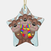 Gay Pride Whimsical Christmas Reindeer Keramik Ornament (Links)