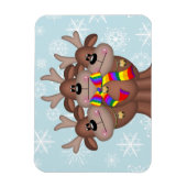 Gay Pride Whimsical Christmas Reindeer Magnet (Vertikal)