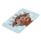 Gay Pride Whimsical Christmas Reindeer Magnet (Linke Seite)