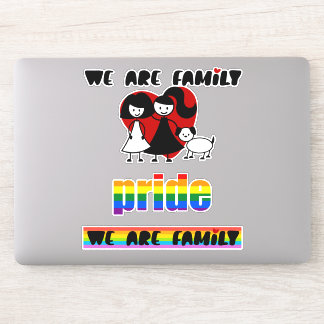 Gay Pride Wir sind zwei Familienfrauen und ein Hun Aufkleber