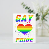 Gay Pride with Heart Postkarte (Stehend Vorderseite)