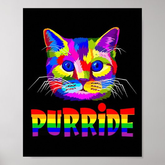 Gay Pride Women Men LGBT Cat Geschenk Purride Poster (Vorne)