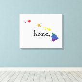 Gay Pride Zuhause | Hawaii Leinwanddruck (Insitu (Holzboden))