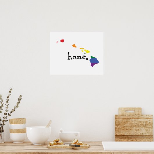Gay Pride Zuhause | Hawaii Poster (Küche)