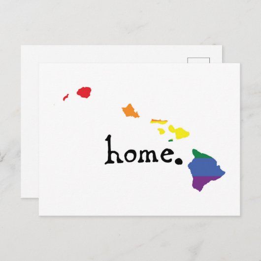 Gay Pride Zuhause | Hawaii Postkarte (Vorne/Hinten)