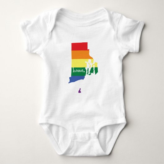 Gay Pride Zuhause| Rhode Island Baby Strampler (Vorderseite)