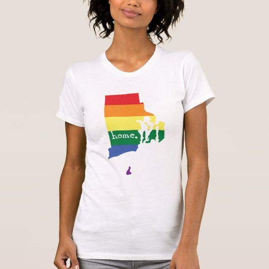 Gay Pride Zuhause| Rhode Island T-Shirt (Vorderseite)