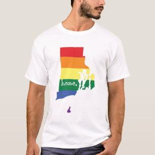 Gay Pride Zuhause  Rhode Island T-Shirt