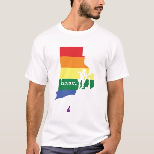 Gay Pride Zuhause| Rhode Island T-Shirt (Vorderseite)