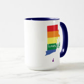 Gay Pride Zuhause| Rhode Island Tasse (VorderseiteRechts)