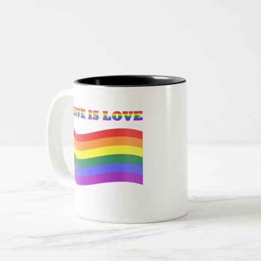 Gay Pride Zweifarbige Tasse (Vorderseite Links)