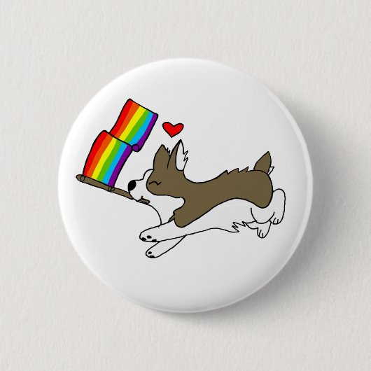 Gay Pridecorgi-Button Button (Vorderseite)