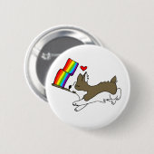 Gay Pridecorgi-Button Button (Vorne & Hinten)