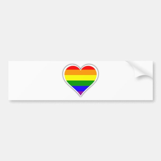 Gay Prideregenbogenherz Autoaufkleber (Vorne)